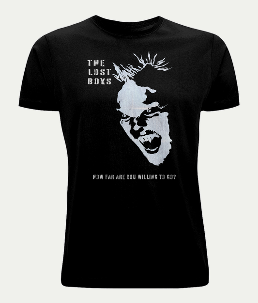 The Lost Boys Black & White Grunge Crew Neck T-shirt