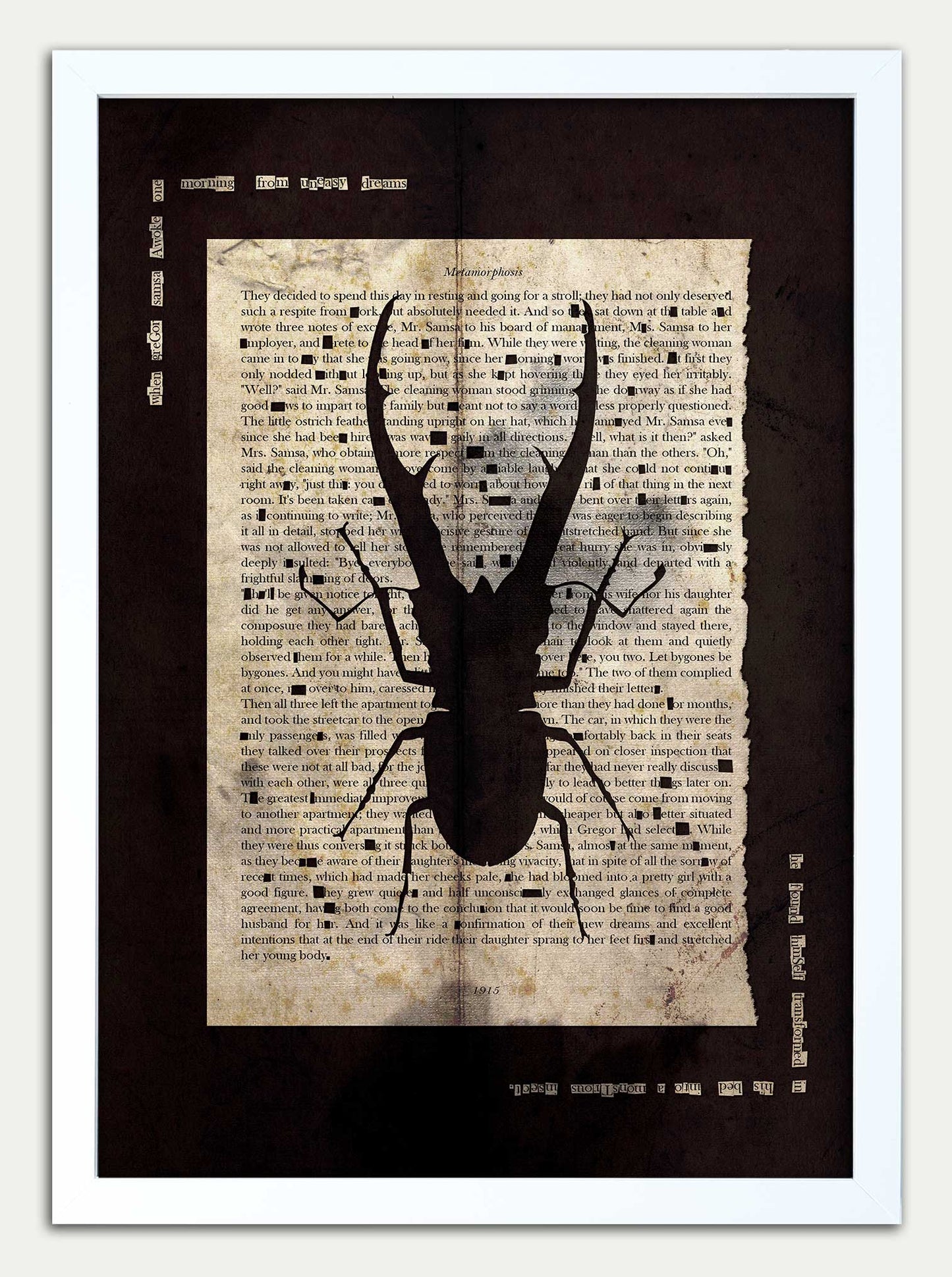 Metamorphosis "Stag Beetle" Black Edition Fine Art Print