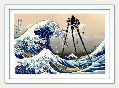 War of the Worlds "The Great Wave & The Monstrous Tripod" Fine Art Print